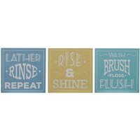 Madera Bathroom Wall Plaques - Set of 3 - Assorted