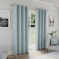Austin Blue Blackout Eyelet Curtains - Blue / 117cm / 137cm - thumbnail 1