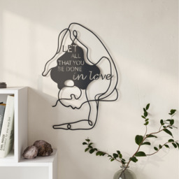 Do in love Modern Metal Wall Art Home Decorative Ornament - Black - Black - thumbnail 5