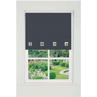 Square Eyelet Edge Roller Blind (165cm Drop) - Slate Grey / 110cm