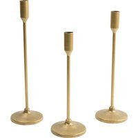 Set of 3 Taper Candle Holders - Gold