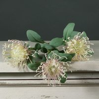 Artificial Leucospermum Stem, 3 Heads 78cm - Light Pink