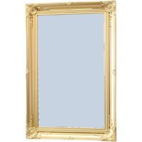 Large Vintage Gold Leaner Ornate Wall Hanging Mirror With Deep Flowery Frame - Gold