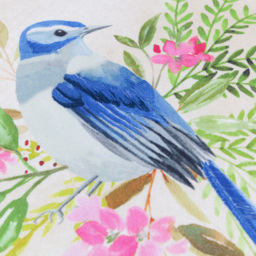 Daisy Hill Bluebird Printed Cushion - Multicolour/Pink / Feather - thumbnail 4