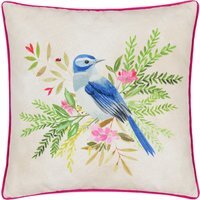 Daisy Hill Bluebird Printed Cushion - Multicolour/Pink / Feather - thumbnail 1