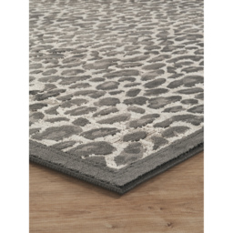 Mayfair Living Room Area Rug Metallic Sheen Contemporary Modern Leopard Design - Black / 170cm - thumbnail 5