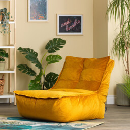 icon Dolce Velvet Bean Bag Lounger - Yellow - thumbnail 2
