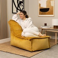 icon Dolce Velvet Bean Bag Lounger - Yellow - thumbnail 1