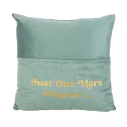Just One More Chapter Cushion with Book Pocket Cozy Reading Decor - Light Green - thumbnail 3