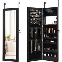 15 LEDs Mirror Jewelry Cabinet - Black - image 1