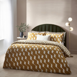 Abstract Ribbon Duvet Cover Set - Honey / Superking - thumbnail 2