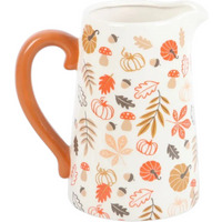 Autumn Leaves Ceramic Flower Jug - Orange - image 1