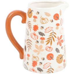 Autumn Leaves Ceramic Flower Jug - Orange - thumbnail 2