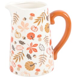 Autumn Leaves Ceramic Flower Jug - Orange - thumbnail 3