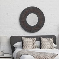 Brussels Baroque Style Antique Finish Wall Mirror - Black