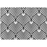 Black Geometric Decoration Designer Rug - Black / 150cm