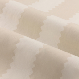 Birdie Stripe Fully Lined Ruffle Pencil Pleat Curtain Pair - Oat-Milk / 168cm / 137cm - thumbnail 4