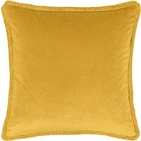 Freya Velvet Cushion - Ochre / Feather
