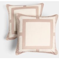 OHS Square Print Cushion Covers - Natural/Cream / 45cm / 4