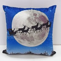 Flying Sleigh Cushion Cover (43x43 cm) - Multicolor