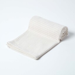 Organic Cotton Waffle Blanket - Natural / 280cm / 230 x 280 cm - thumbnail 2