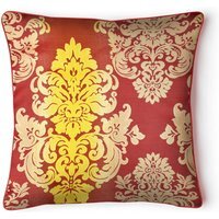 Glitter Damask Cushion - Burgundy