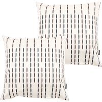 Textured Broken Stripe Outdoor Cushion (Set of 2) - Yellow - thumbnail 1
