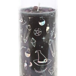 Crystal Witch Jasmine Amethyst Tube Candle - Black - thumbnail 2