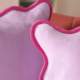 Pack of Matte Velvet Scallop Edge Cushion Covers - Lilac / 2 - thumbnail 2