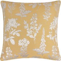Sophia Floral Jacquard Cushion - Gold / Feather - thumbnail 1