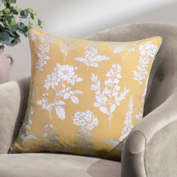 Sophia Floral Jacquard Cushion - Gold / Feather - thumbnail 5