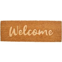 Filta Embossed Welcome Coir Doormat - Brown