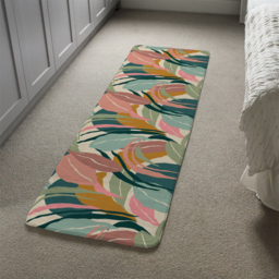 Artistic abstract leaves Designer Runner Rug - Orange - thumbnail 4