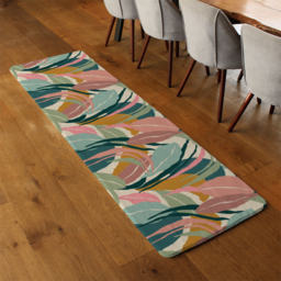 Artistic abstract leaves Designer Runner Rug - Orange - thumbnail 3