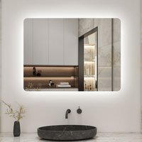 Bathroom Mirror with LED Lights, Dimmable, Backlit - White / 80cm - image 1