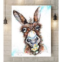 """Daisy "" Canvas Wall Art - Brown / 12 x 8 in"
