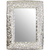Brussels Baroque Rectangle Silver Wall Mirror - Silver