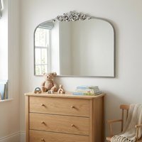 Ornate Over The Mantle Mirror - Pewter