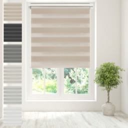 Day Night Zebra Duo Roller Blind - Taupe / 140cm / 140cm Width x 160cm Drop / 160cm - thumbnail 4