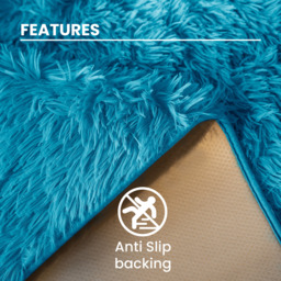 Supersoft Shaggy High Pile Rug - Teal / 60x110 - thumbnail 2
