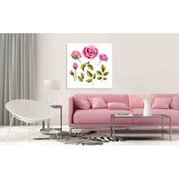 'Roses' Graphic Art on Canvas - Pink / 41cm / 31cm - thumbnail 1