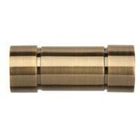 28mm Fixed Length Metal Eyelet Curtain Pole Set - Aspect Finial - Antique Brass / 110cm