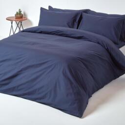 200 Thread Count Egyptian Cotton Extra Deep Fitted Sheet - Navy / Double - thumbnail 3