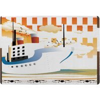 Art Deco Ship Designer Rug - Orange / 150cm