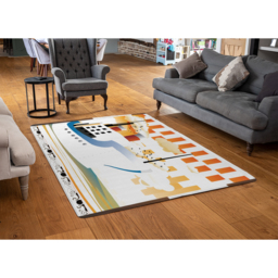 Art Deco Ship Designer Rug - Orange / 150cm - thumbnail 2