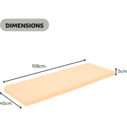Waterproof Garden Bench Cushion  - Cream - thumbnail 3