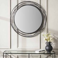 Swirl Round Wall Mirror - Black - image 1