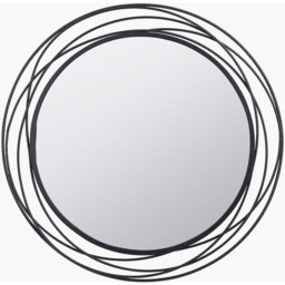 Swirl Round Wall Mirror - Black - thumbnail 3