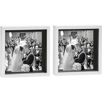 "3D Box Photo Frame - 10 x 10"" with 8x8"" Mount - Pack of 2 - White/Black"