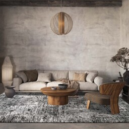 Belgravia Living Room Area Rug Metallic Sheen Contemporary Illusion Design - Anthracite / 290cm - thumbnail 3